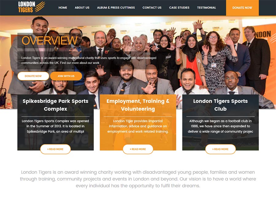 London Tigers Bespoke Website