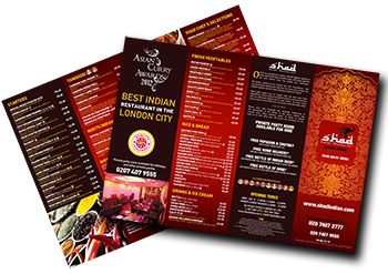 ChefOnline Takeaway Menu Leaflet