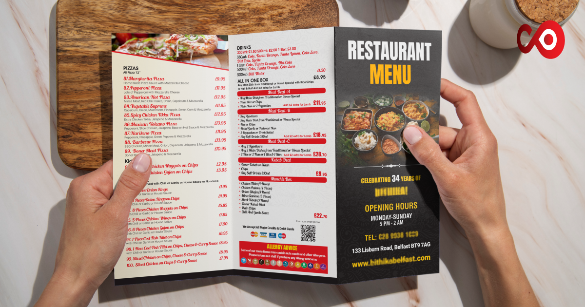 ala carte menu design