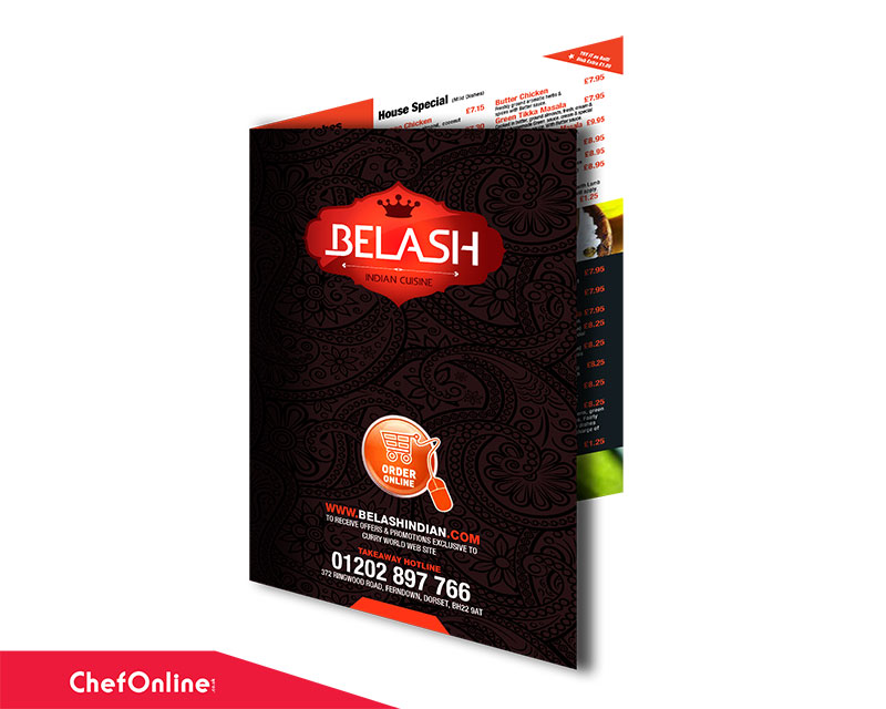 Takeaway Menu of Belash Indian