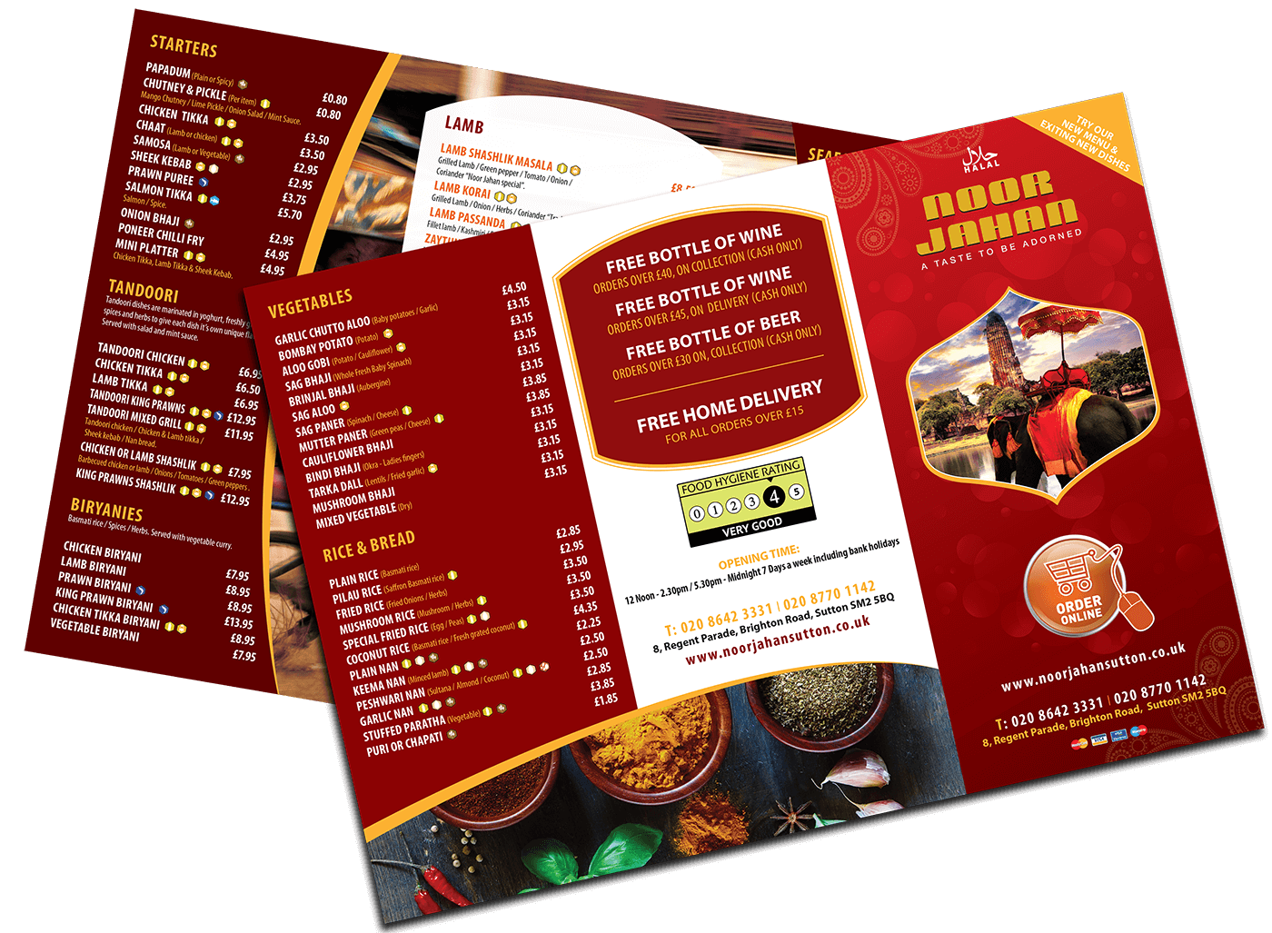 Takeaway Menu Of Noor Jahan Restaurant