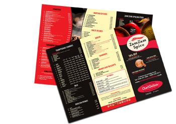 Takeaway Menu Of Zam Zam Spice